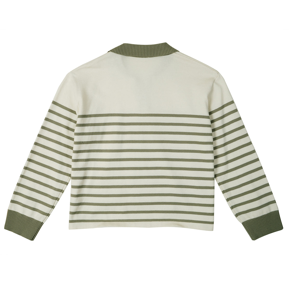 ストライプカラーニット / STRIPE COLLAR KNIT_OLIVE