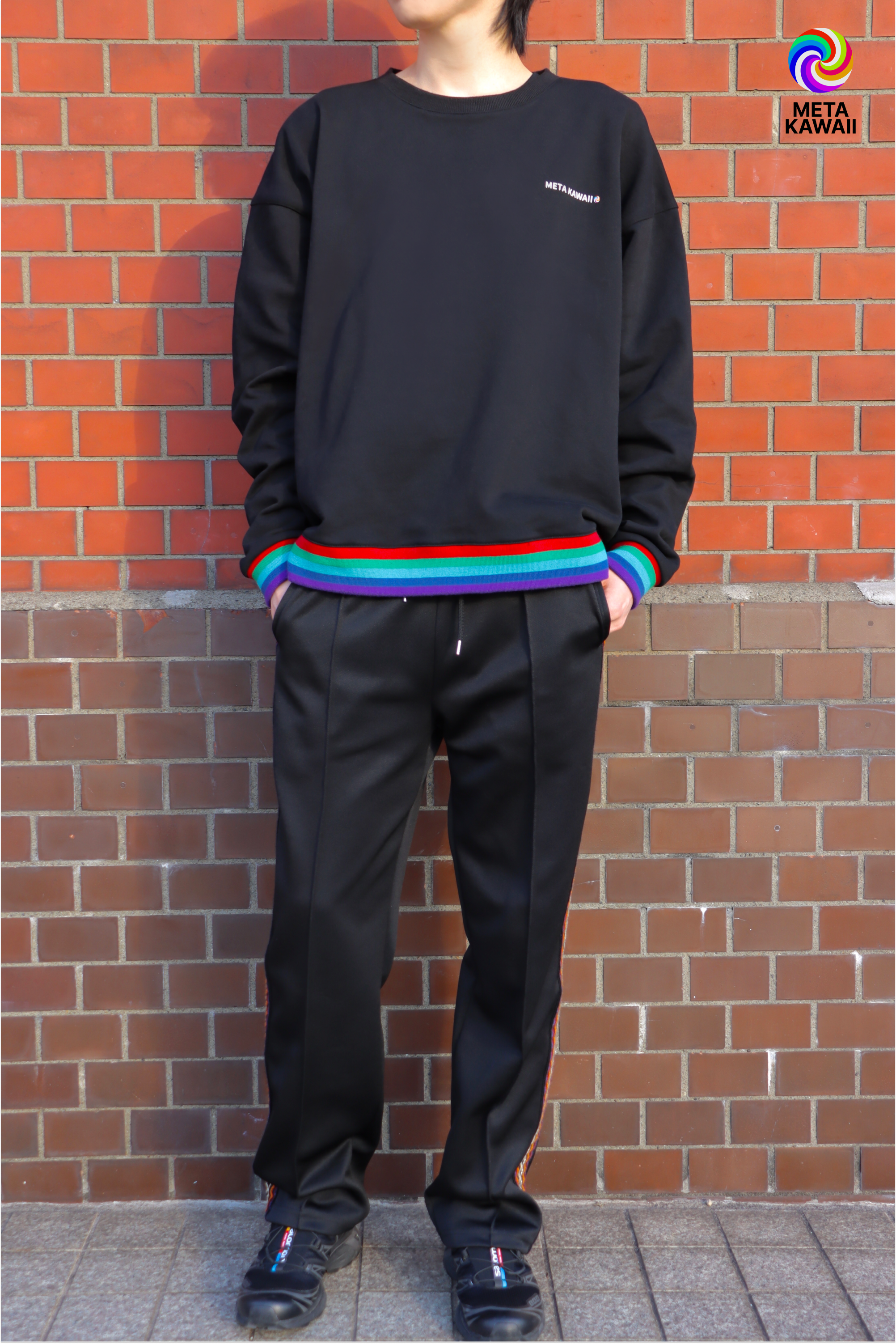 カワイイ レインボー スウェット（ブラック） I  Exclusive Kawaii Rainbow Sweat