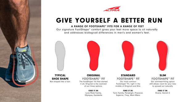 Altra Footwear footshape fit