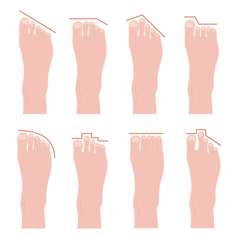 what shape are your toes collectively?