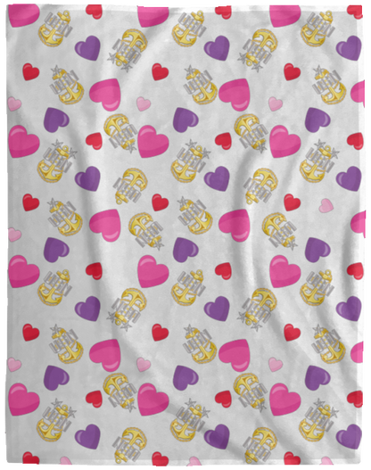 Anchors and Hearts Cozy Plush Fleece Blanket - 60x80