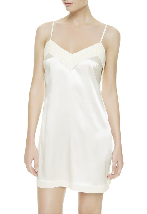 Off-White Babydoll in Silk Georgette and Embroidered Tulle – Vantage - Clean