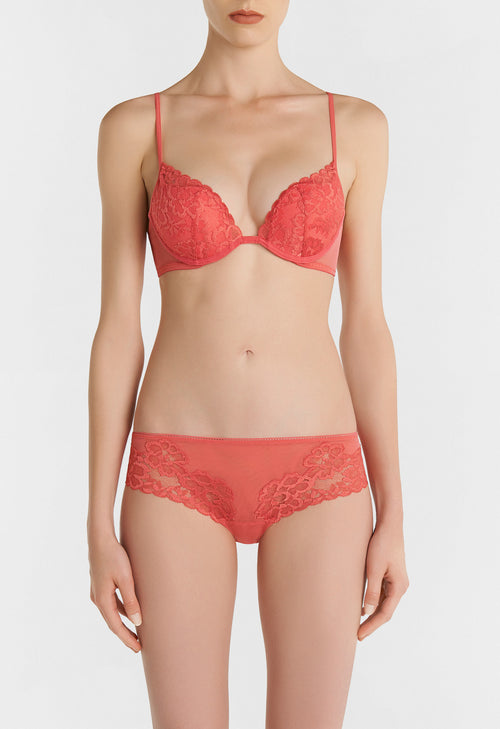 Non-wired bra in pink with French Leavers lace - La Perla - Russia