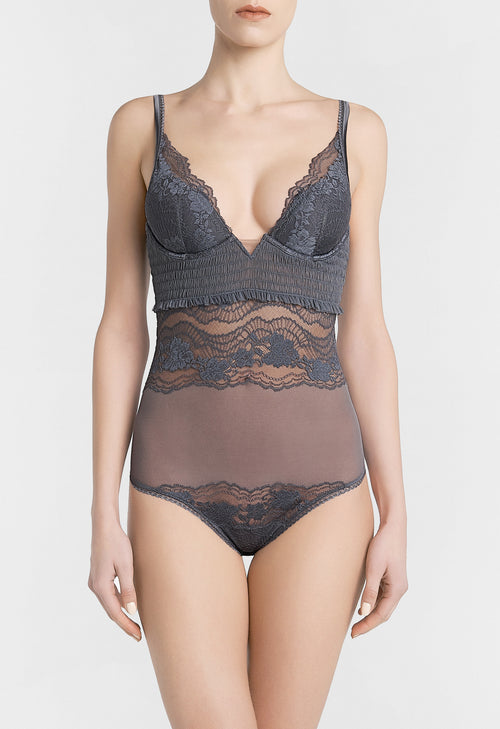 Dark-gray lace underwired bra – Vantage - Clean