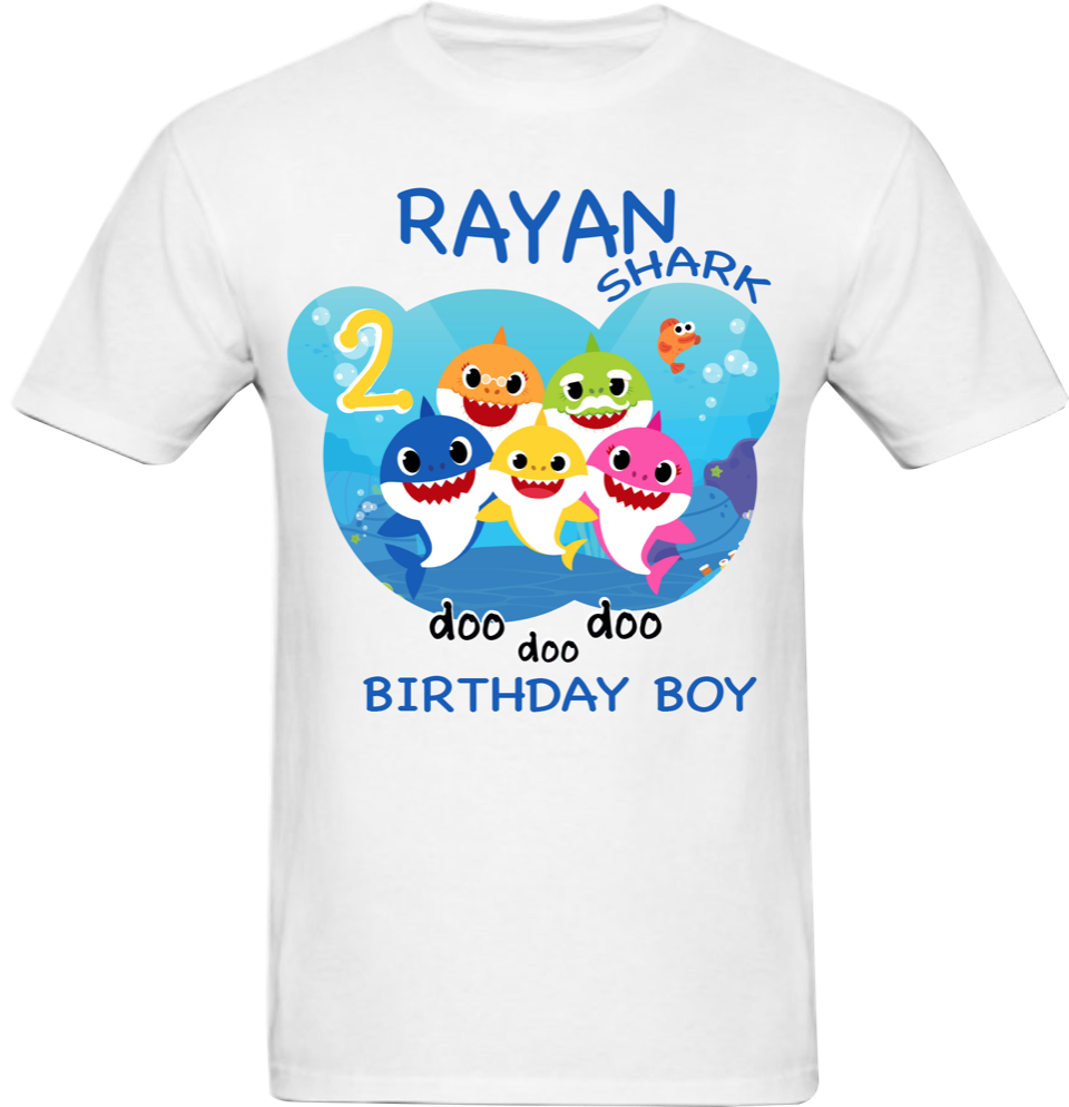 baby shark family birthday shirts