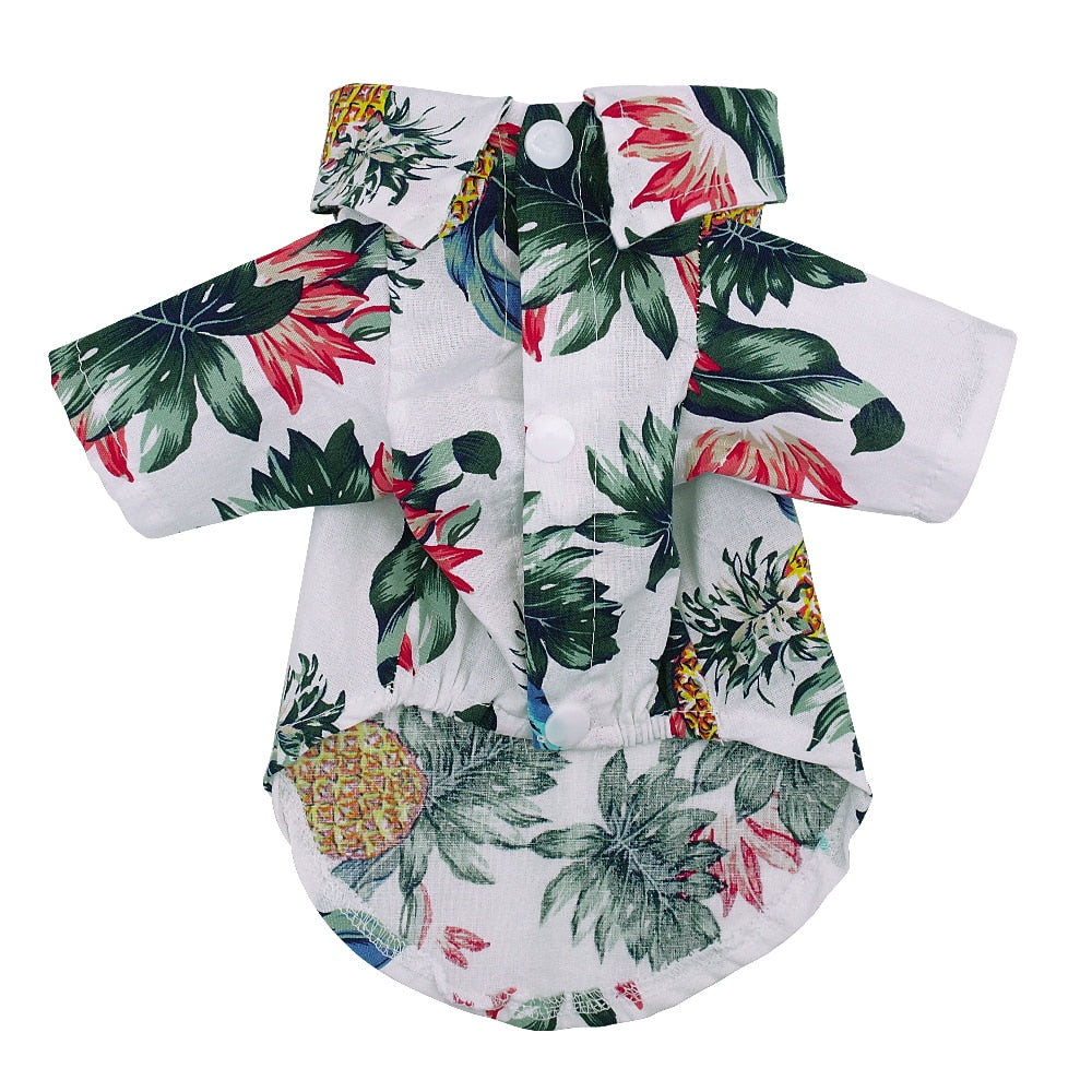 Tropical Themed Button Up Dog Or Cat Shirt