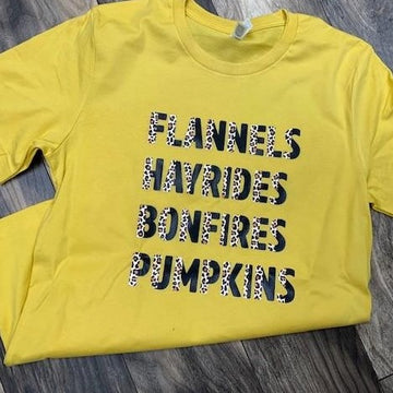 Flannels Hayrides Bonfires Tee