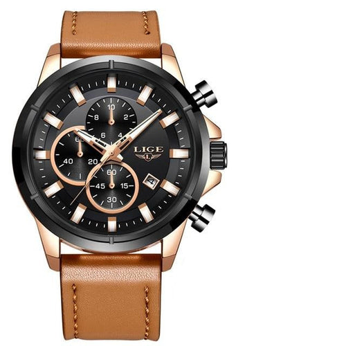 2021 Awesome Large Dial Gold Black Chronograph