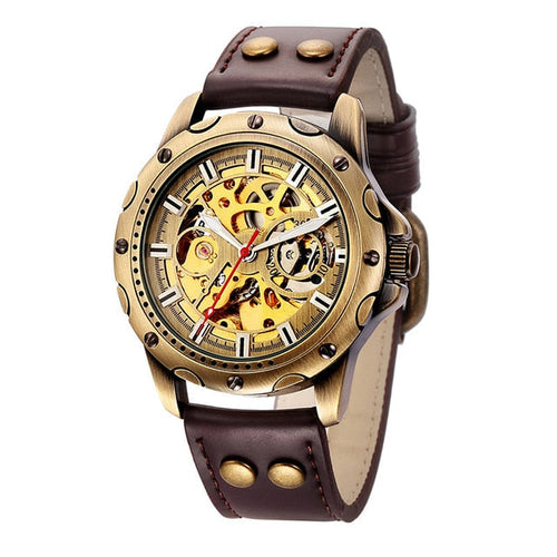 Bronze Skeleton Mechanical Watch