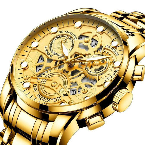 Gold Hollow Automatic Mechanical Watch