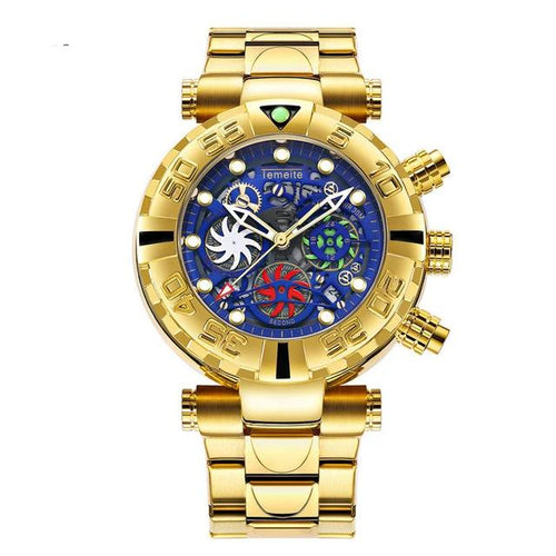 Multi-function Chronograph Gold Watch