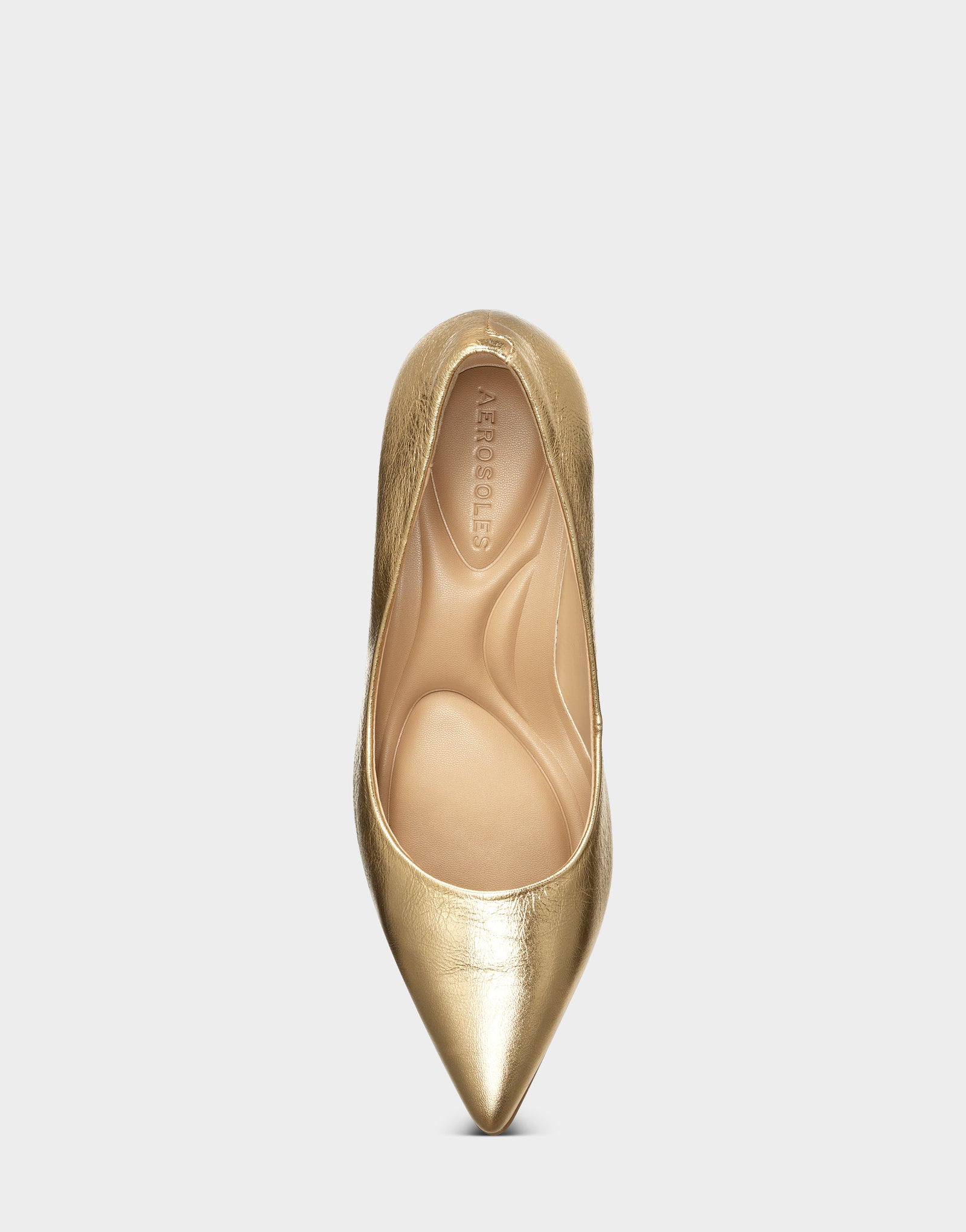 Ivory Soft Gold Leather Almond Toe Heel Pump – Aerosoles