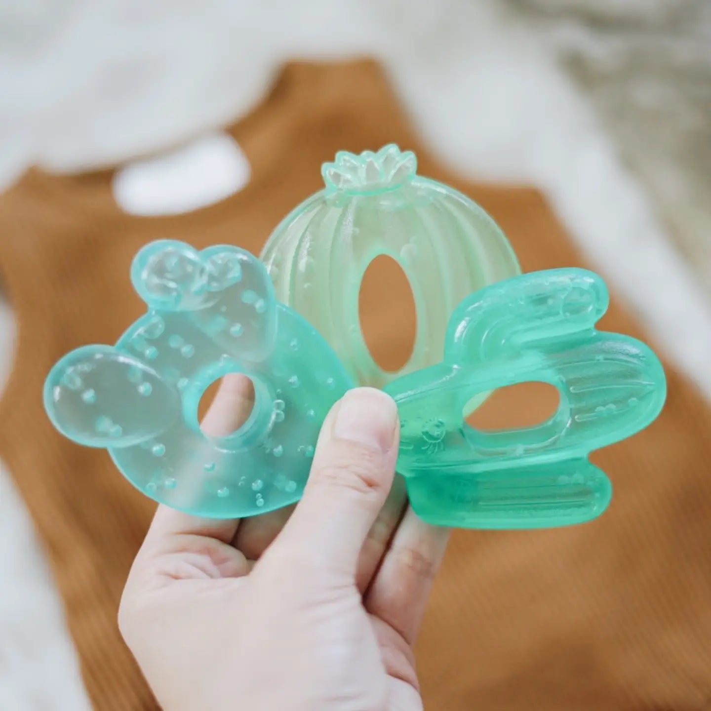 Cutie Coolers™ Water Filled Teethers (3-pack) in Catcus