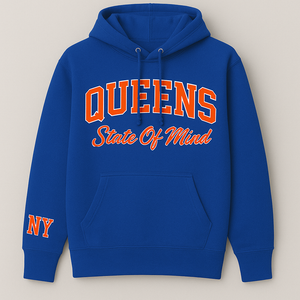 Queens "State Of Mind" Hoodie(Royal Blue/Orange/Wht)Unisex - KLASSY GREEK EMBLEMS