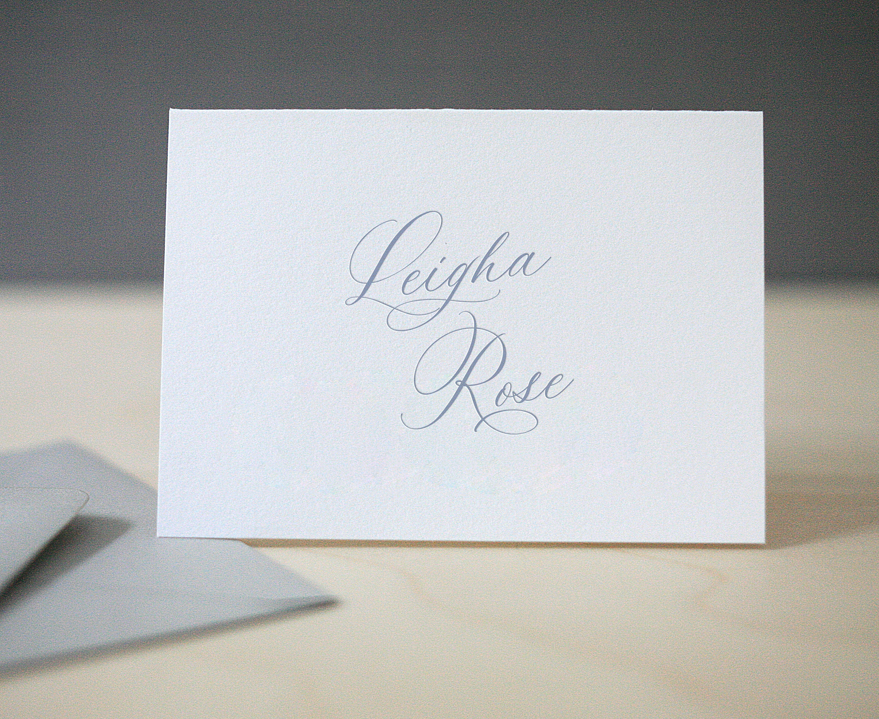 Leigha Personalized Calligraphy Letterpress Stationery