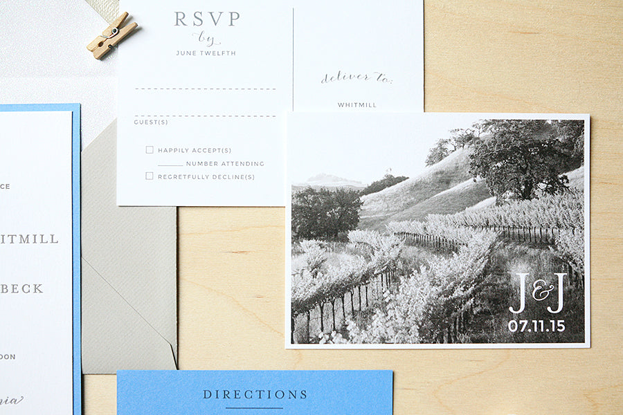 Modern Napa Valley Wedding Invitations