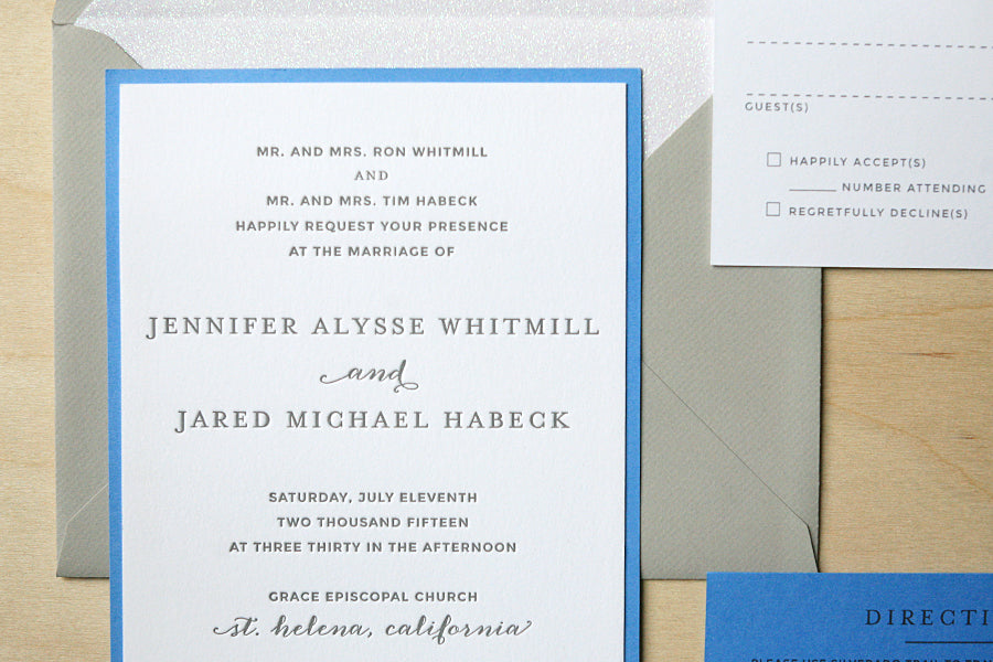 Modern Letterpress Wedding Invitations