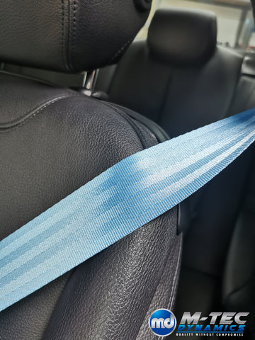 light blue seat belts