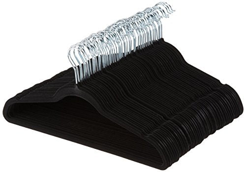 Photo 1 of AmazonBasics Velvet Suit Clothes Hangers, 100-Pack, Black