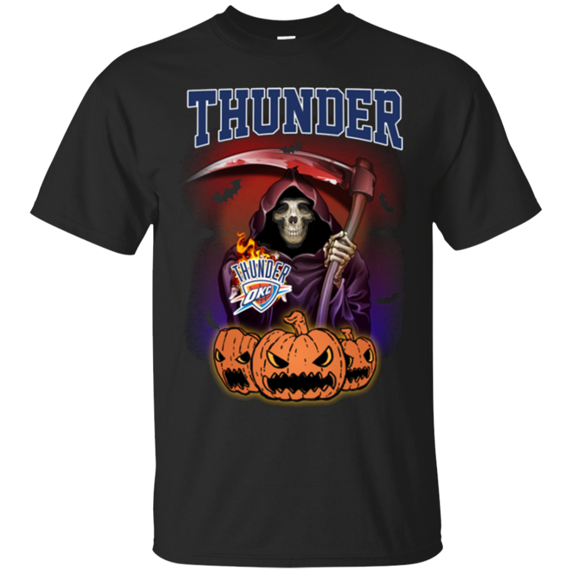 Oklahoma-city-thunder Reaper The Death Halloween Shirt For Fans T - Shirt For 