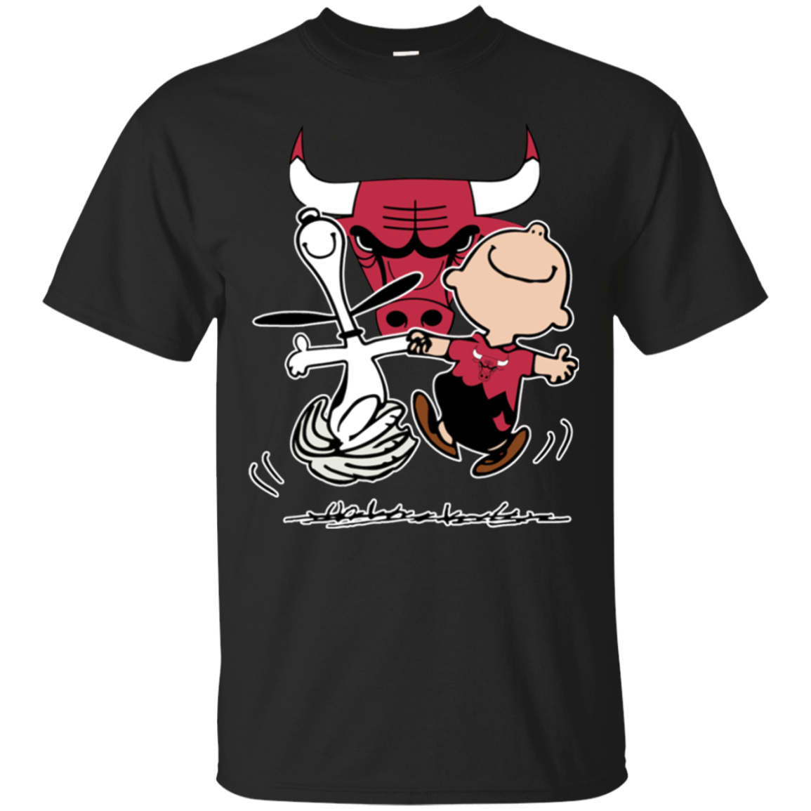 Charlie Brown & Snoopy - Chicago Bulls T - Shirt For 