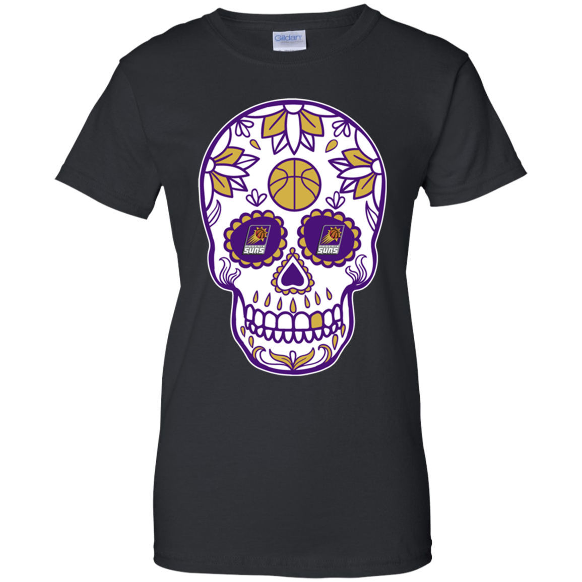 Phoenix Suns Basketball Sugar Skull Day Of The Dead T-shirt For 