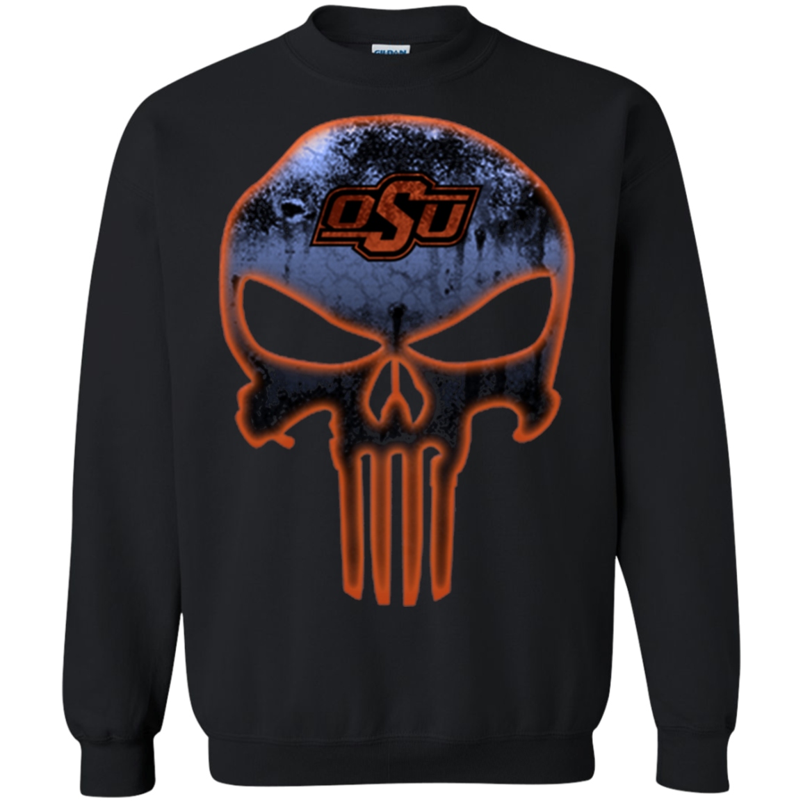 Oklahoma State Cow Football The Punisher Skull 