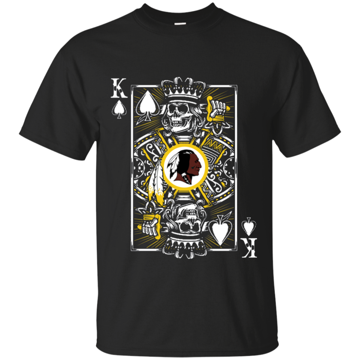 Washington Redskins Skull King Playing Card For T Shirt