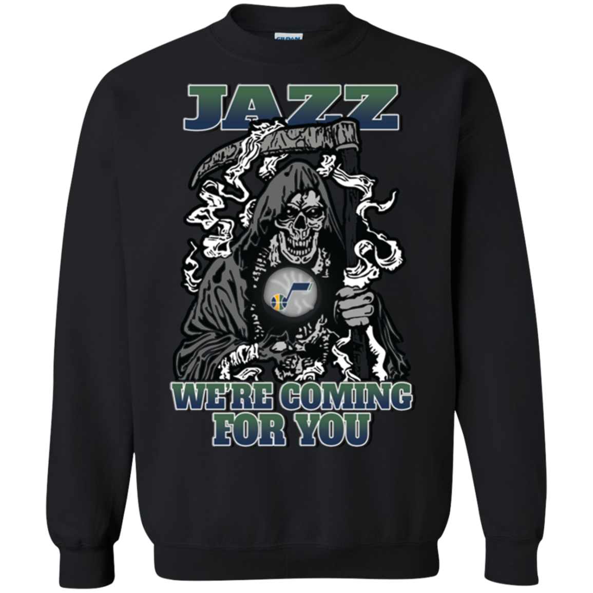 Halloween Shirt For Utah Jazz And Grim Reaper Fans 