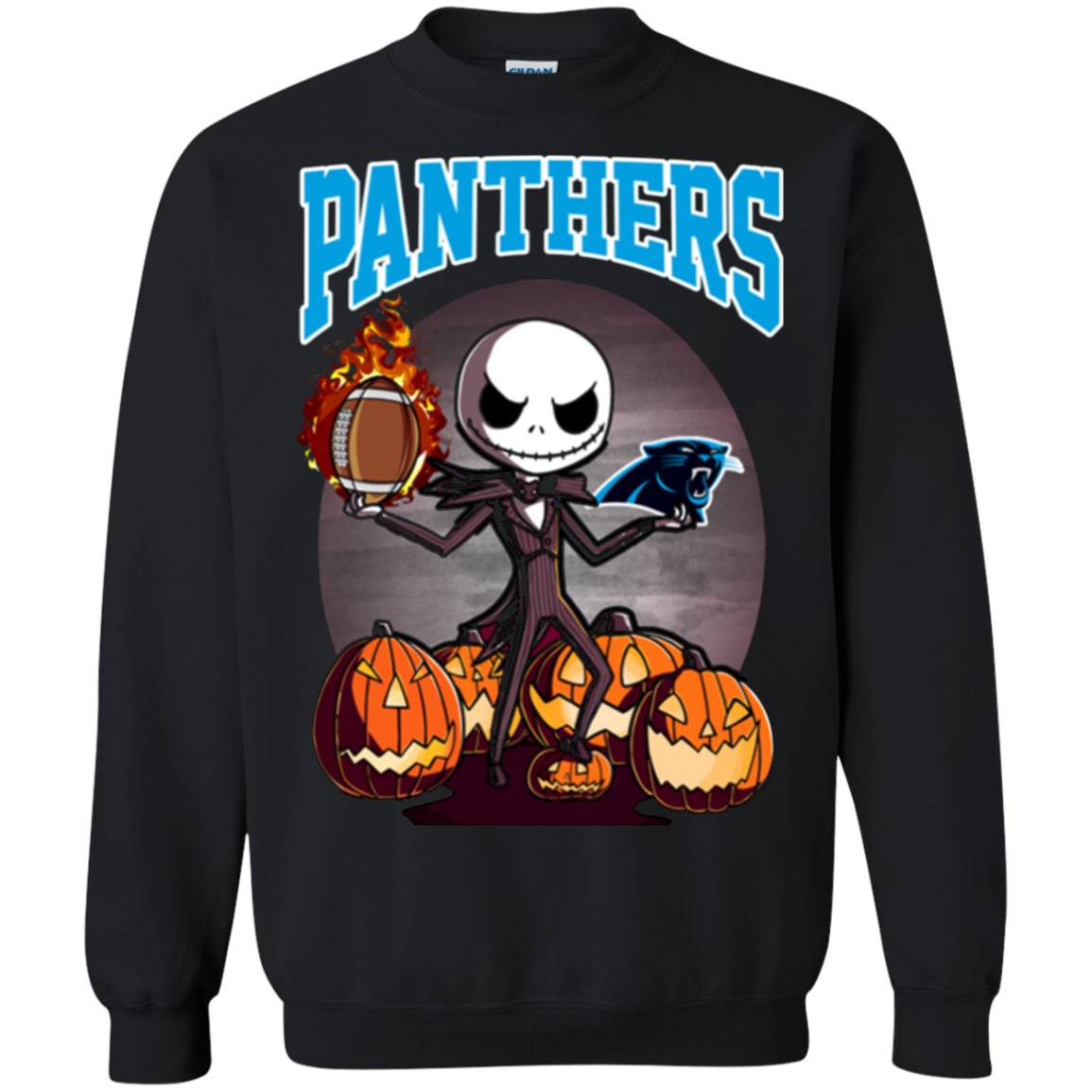 Jack Skellington Halloween For Carolina Panthers Fans T Shirt