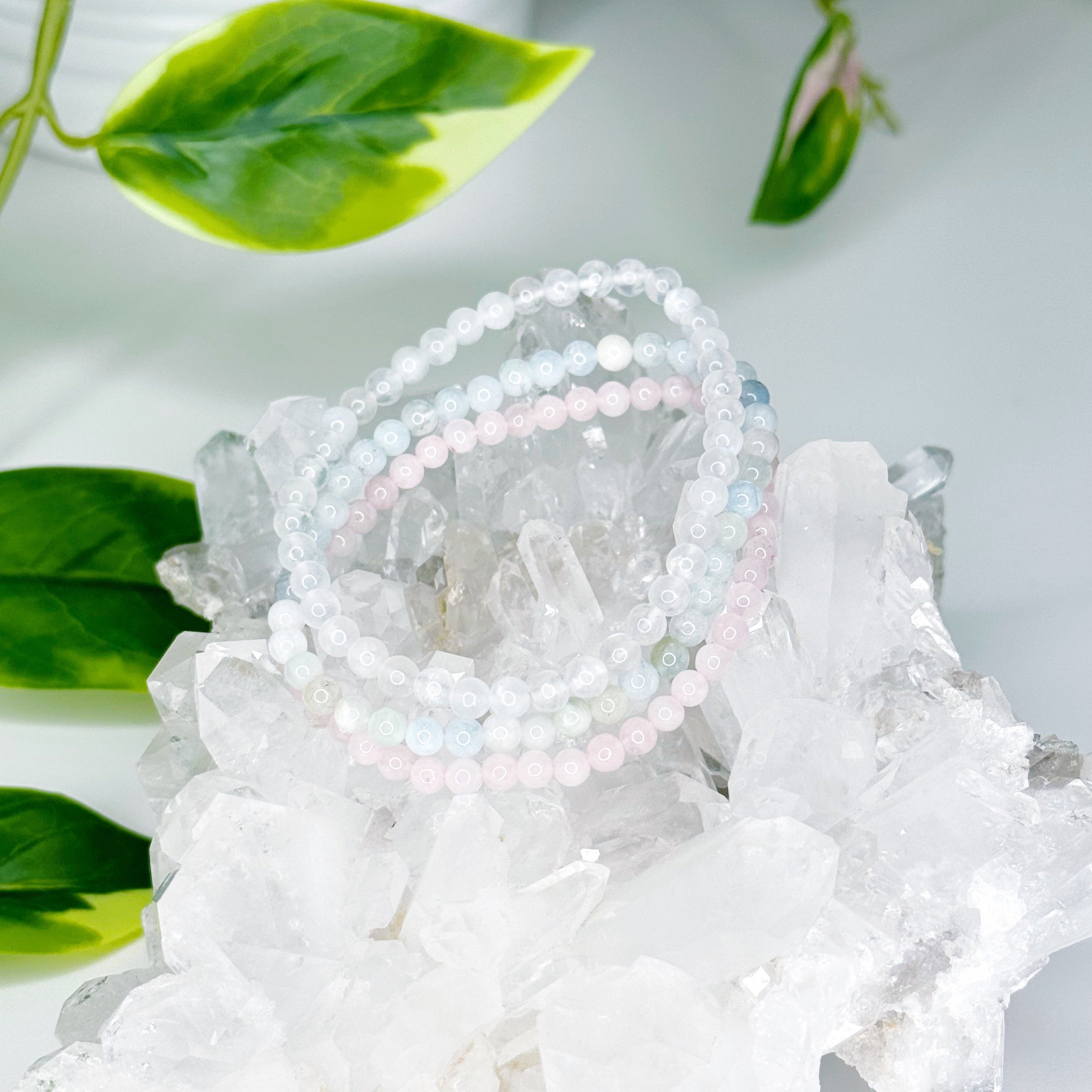 AQUARIUS ASTRO STACK 4mm - HANDMADE CRYSTAL BRACELET SET