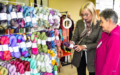 Colette garnsey viewing yarn by sally ridgway at the campbelltown show 2019