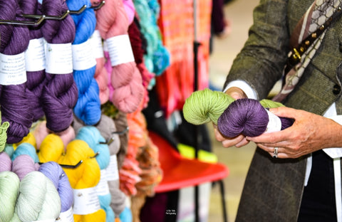 yarn range of colours on display at the Campbell town show Tasmania