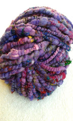purple art yarn hand spun for sale online sally ridgway with sari silk and throwsters waste