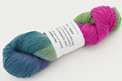 Hand spun sock yarn hand dyed in a rainbow mix by Sally Ridgway | Sally Ridgway | Shop Wool, Felt and Fibre Online
