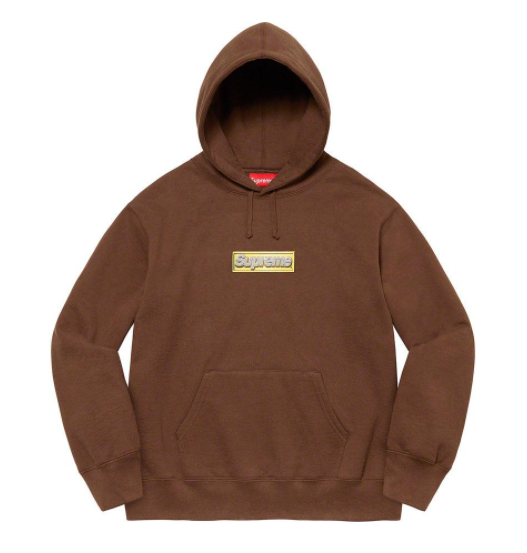 brown supreme hoodie