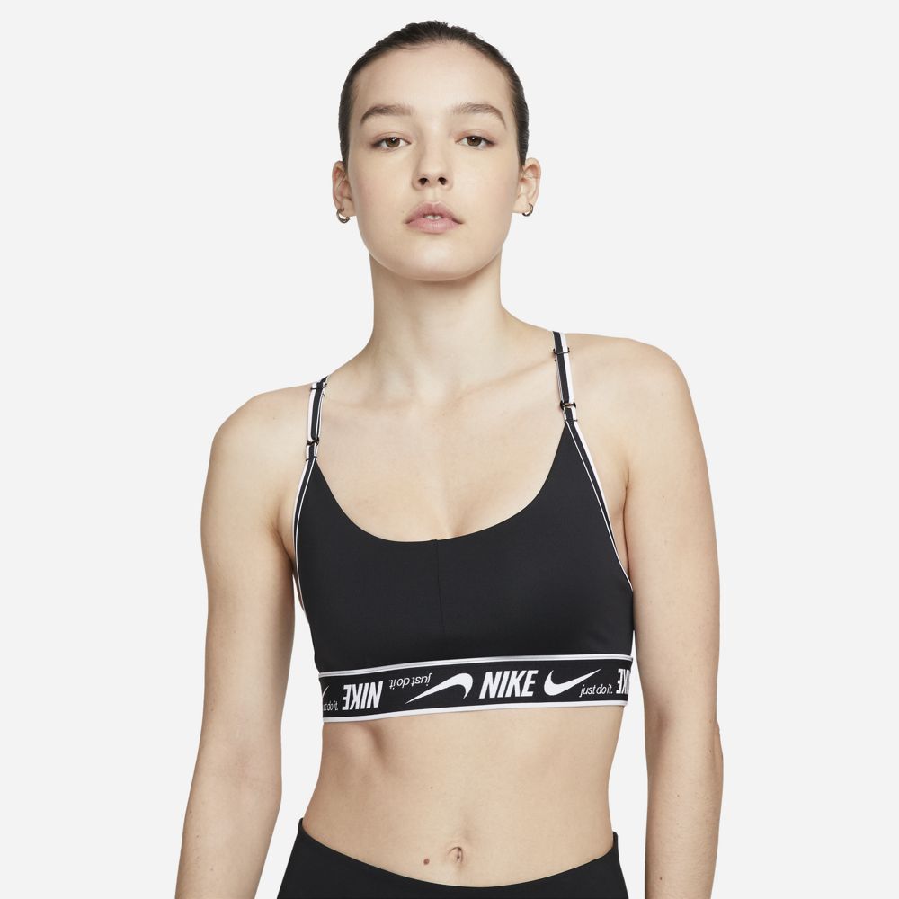 nike women's dri fit indy logo sports bra