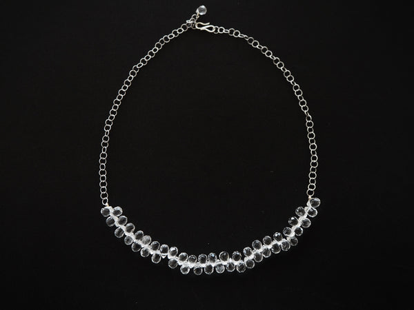 Bergkristall-Quarz-Brioleten und Halskette aus Sterlingsilber