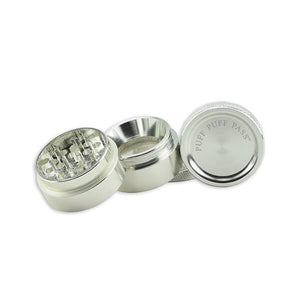 Puff Puff Pass 30mm 4 piece Grinder - Silver