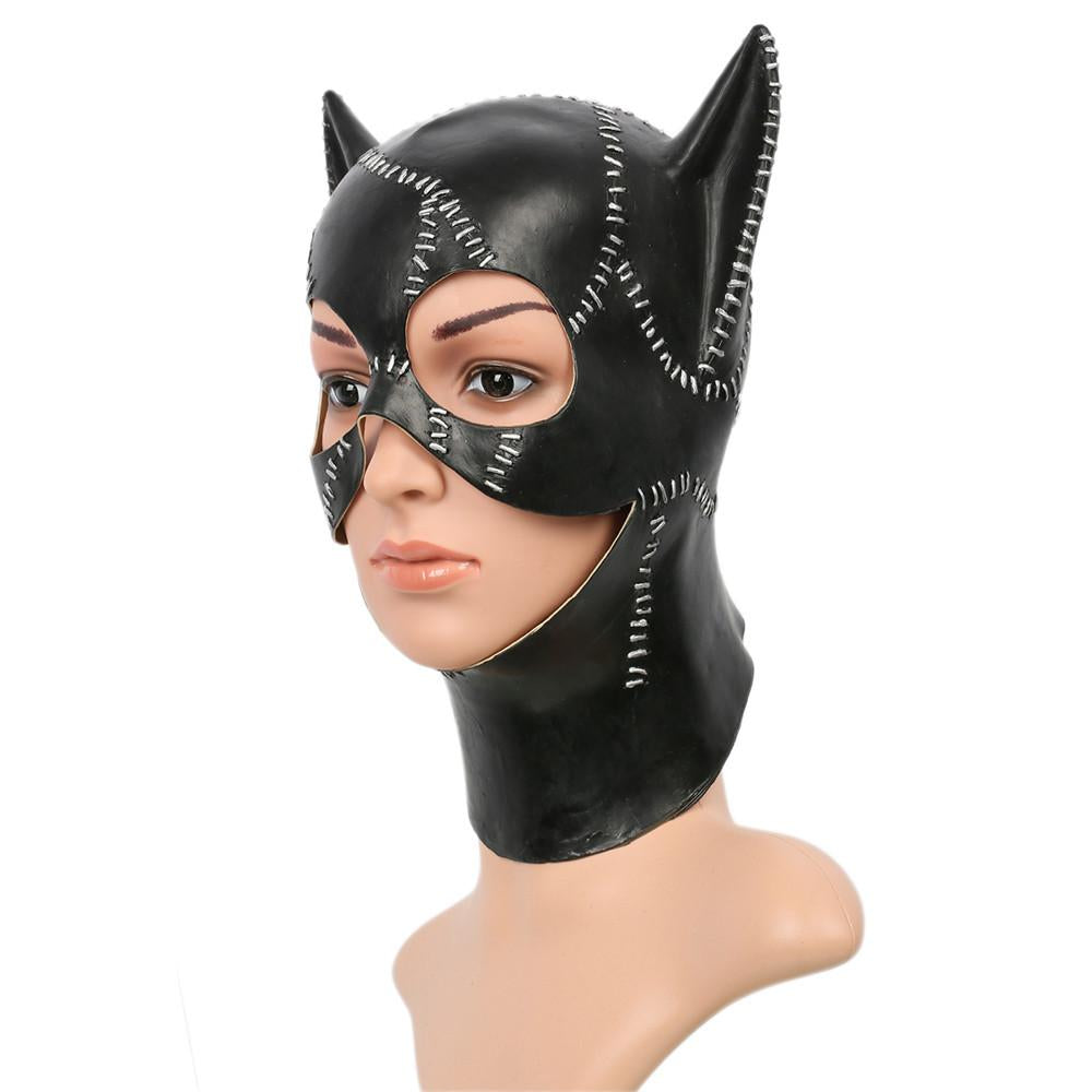 Xcoser Catwoman Latex Mask Batman Return Cosplay xcostume
