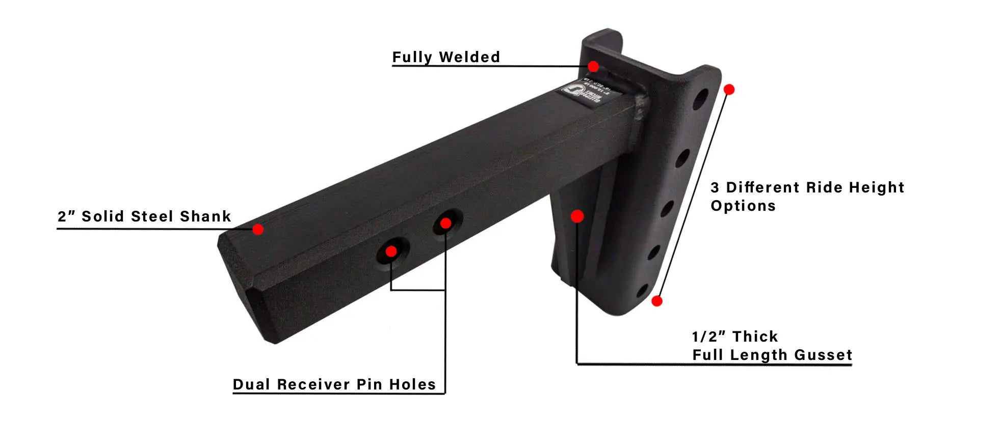 Features of BulletProof Hitches SOLID Steel Shank