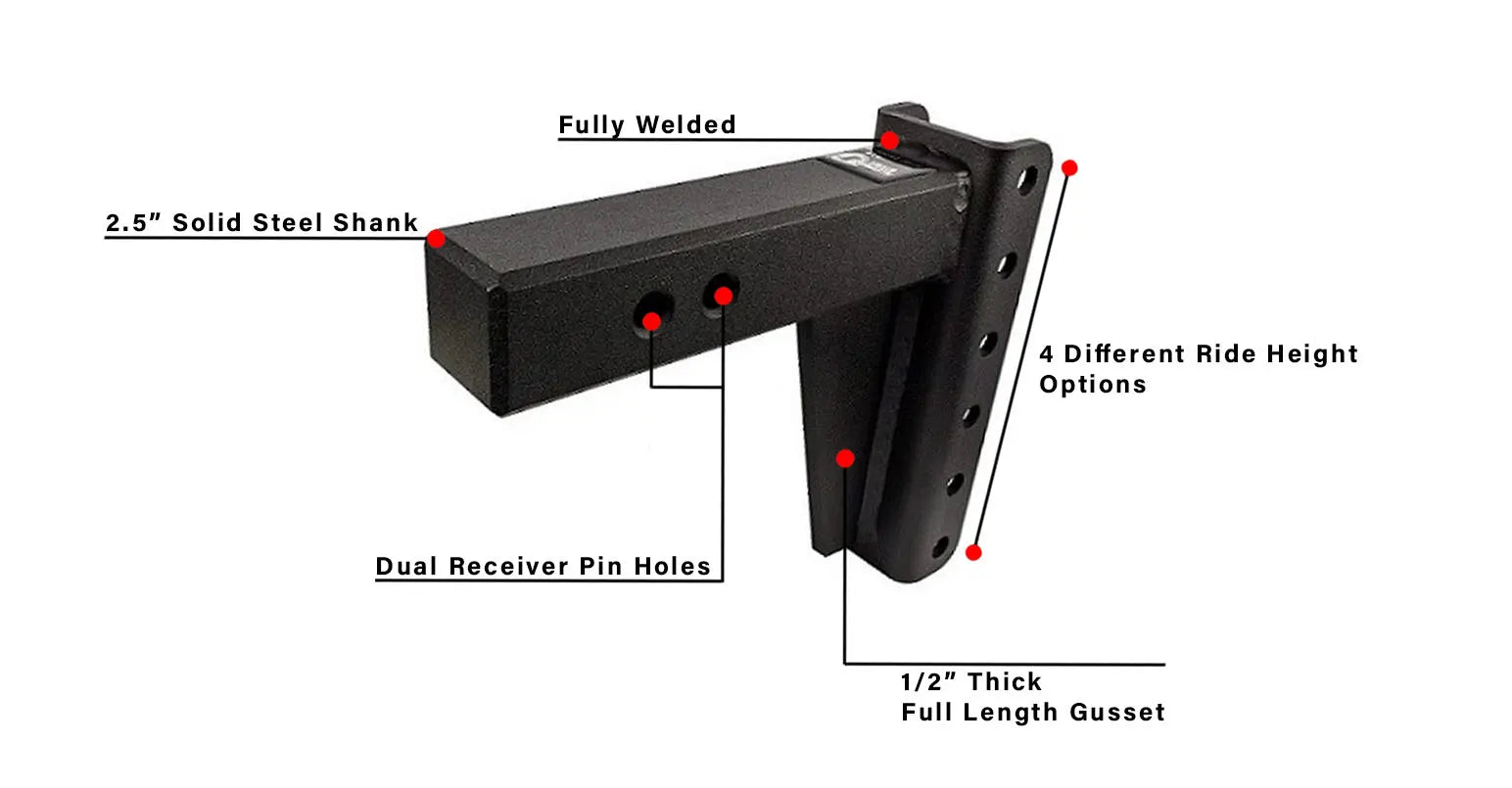 Features of BulletProof Hitches SOLID Steel Shank