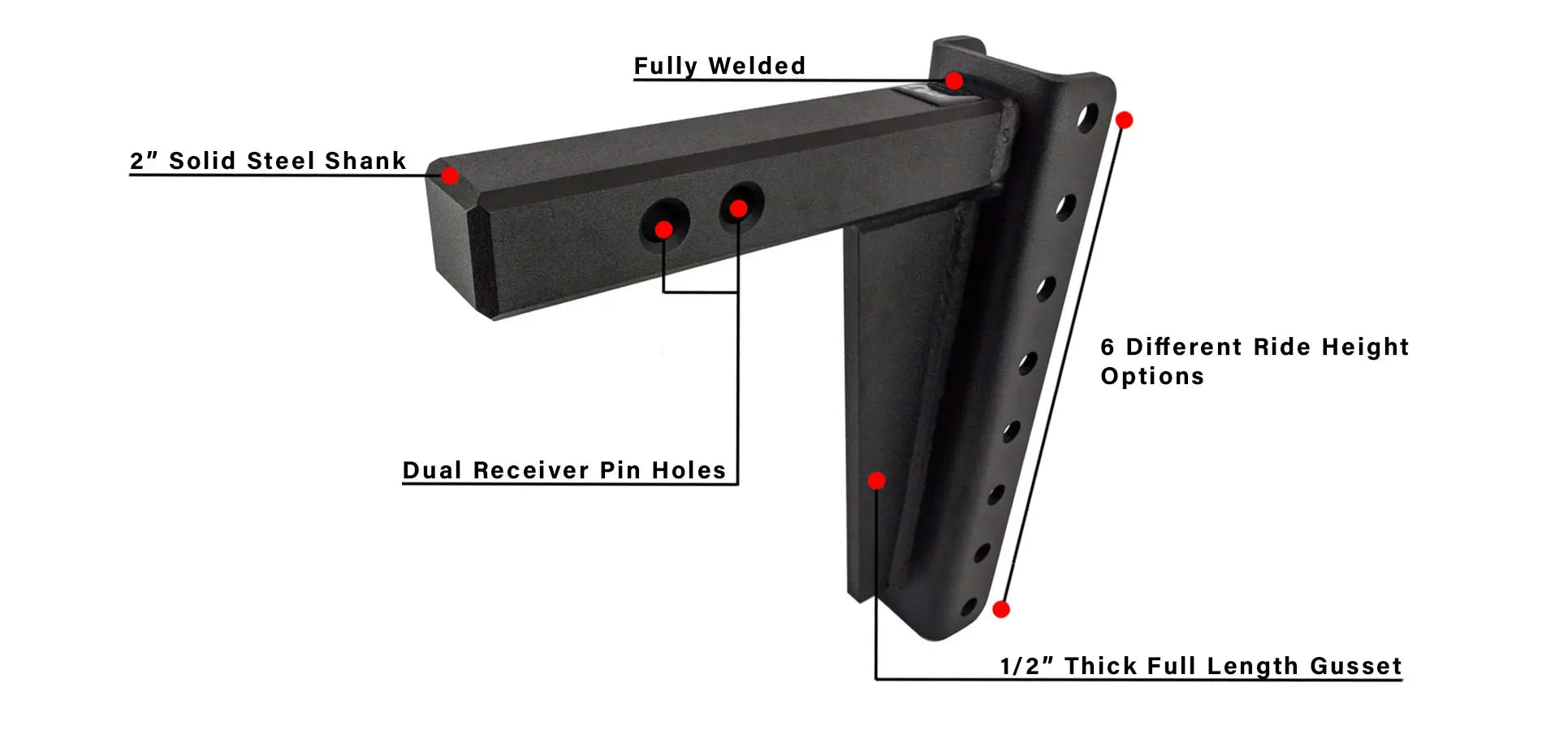 Features of BulletProof Hitches SOLID Steel Shank