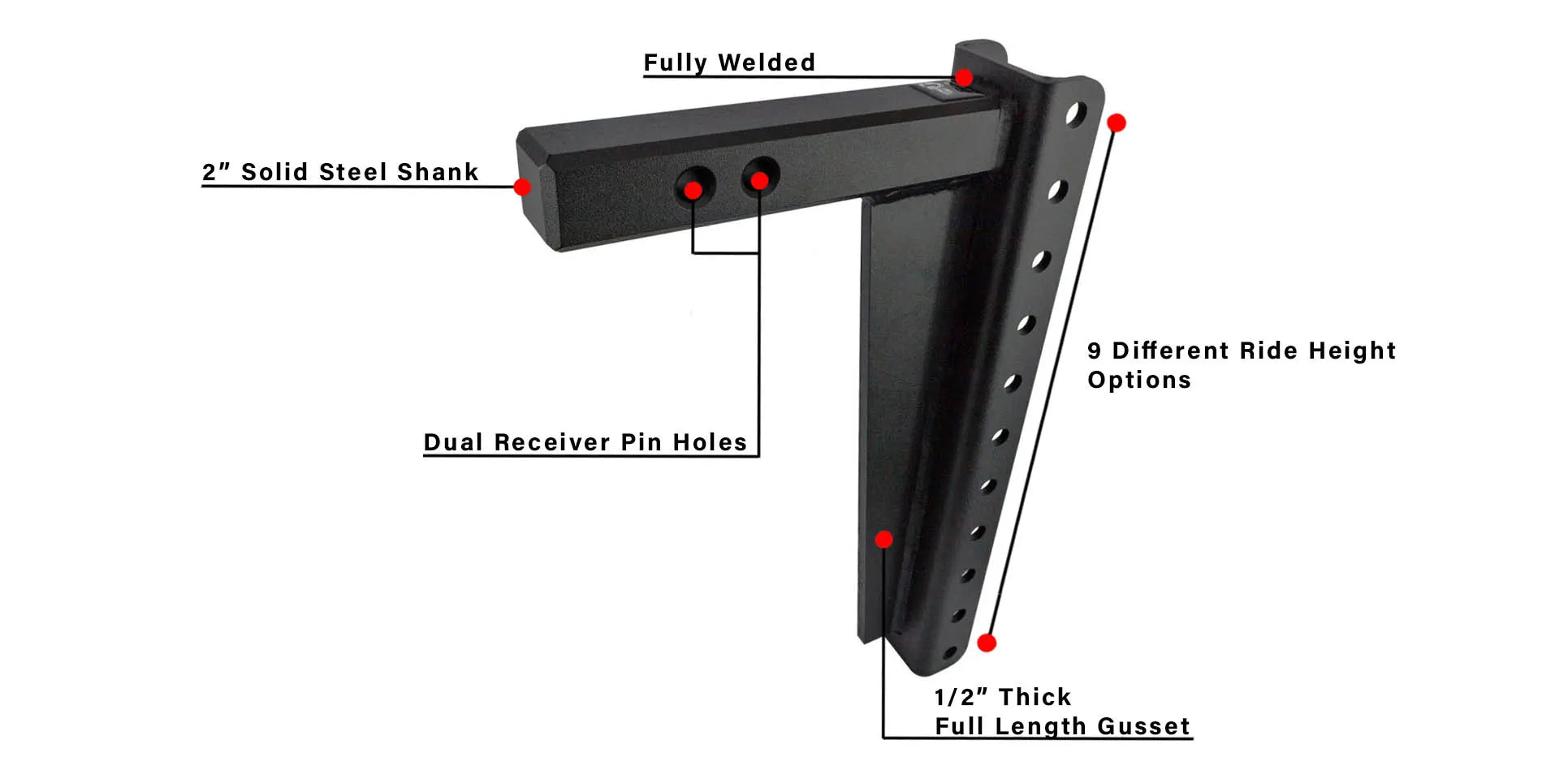 Features of BulletProof Hitches SOLID Steel Shank