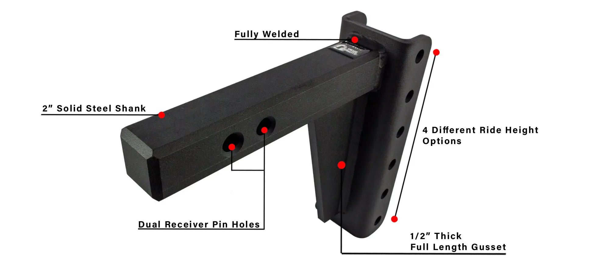 Features of BulletProof Hitches SOLID Steel Shank