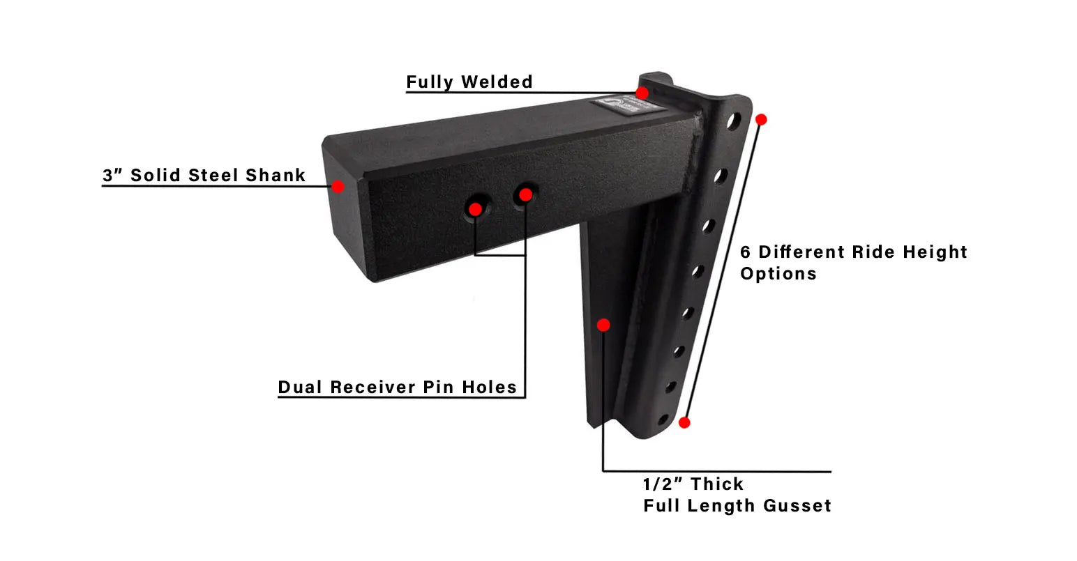 Features of BulletProof Hitches SOLID Steel Shank