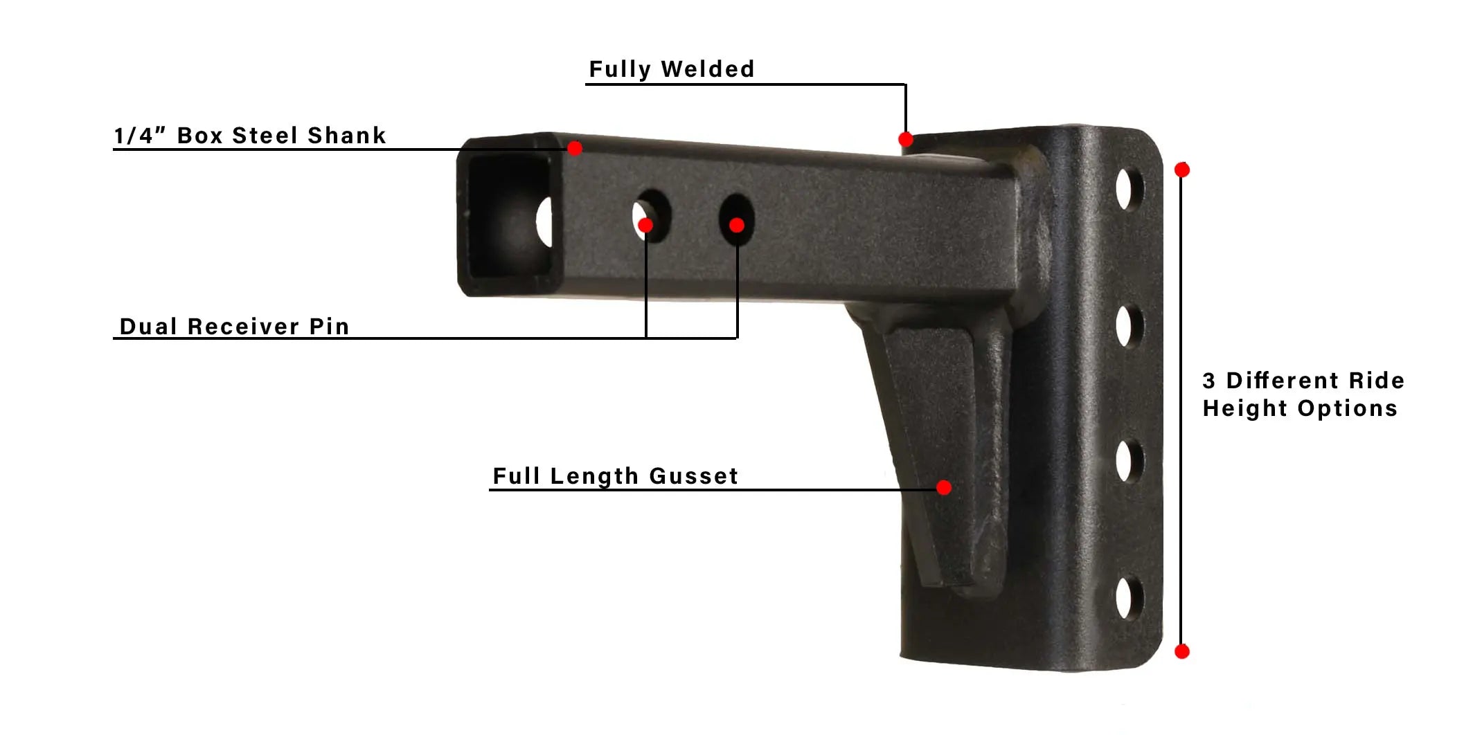 Features of BulletProof Hitches BOX Steel Shank
