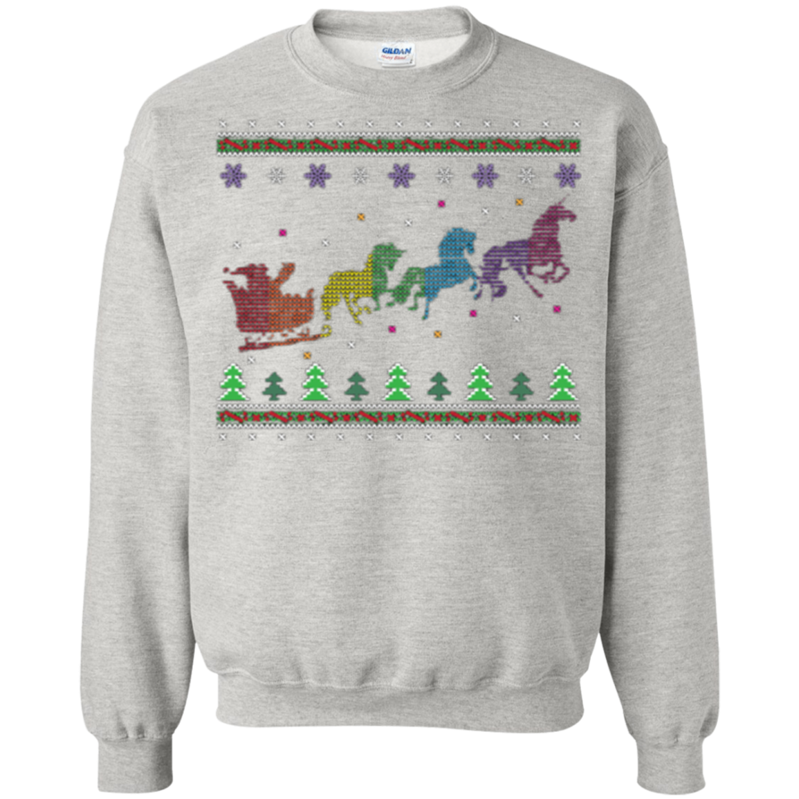 Unicorn Squad Santa Ugly Jumper Reindeer Love Crewneck Pullover 8 Oz. Shirts