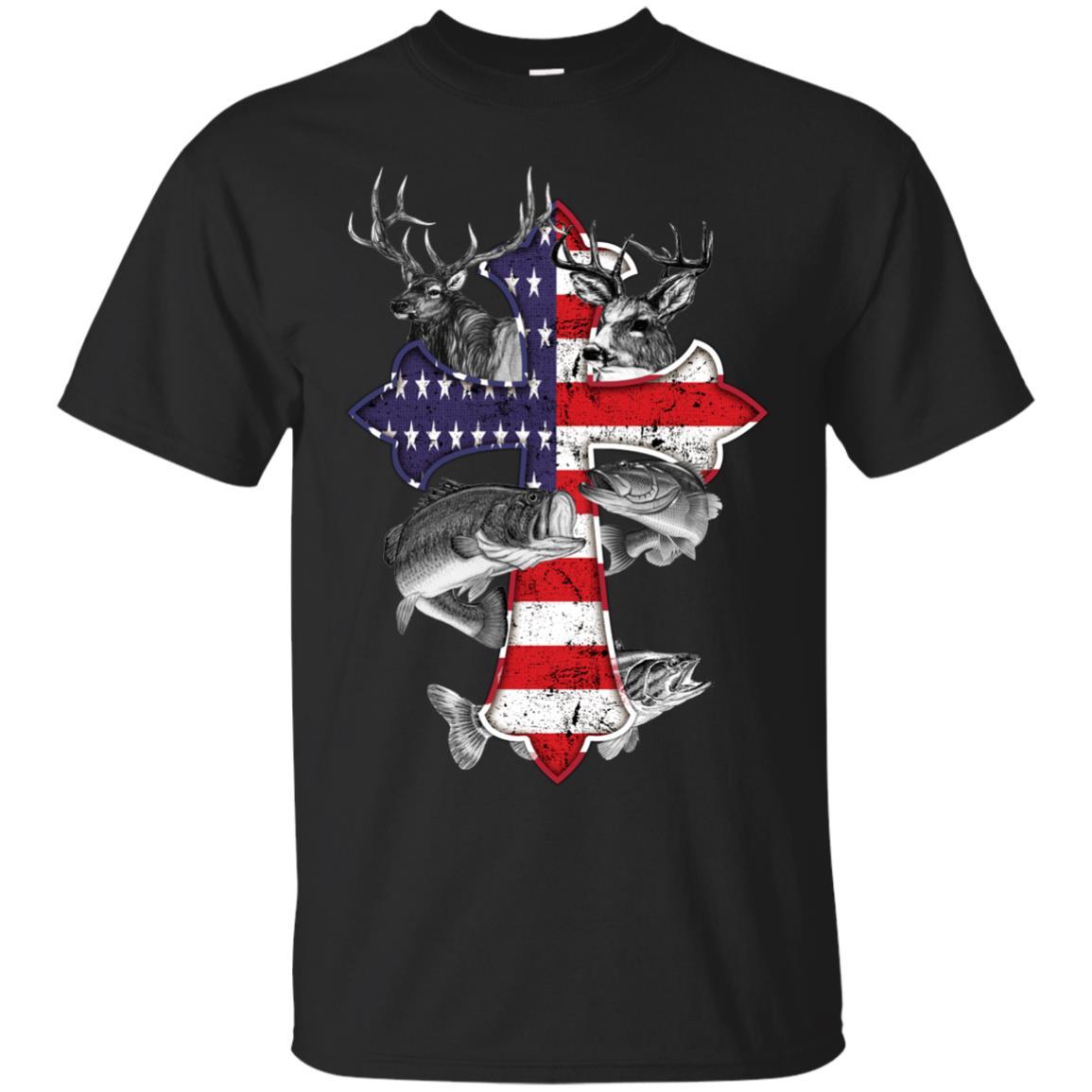 American Flag Cross Usa Hunting Shirt