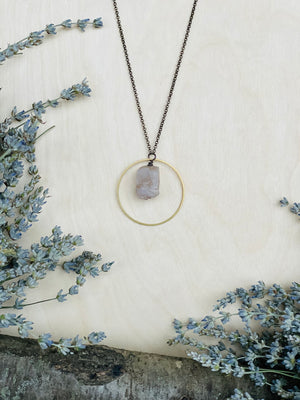 Gwendolyn Circle Necklace - Chocolate Moonstone